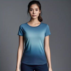 Sublimation écologique personnalisée T-shirt d'été à manches longues pour femmes, solide et décontracté, léger et à séchage rapide - Product Image 4