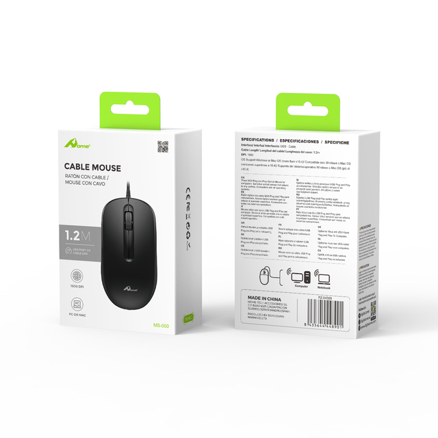 Raton Model 1380021 Black Wired Mouse