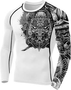 Protège-éruption unisexe à manches longues personnalisable avec votre propre logo Tissu longue durée pour BJJ Gym Fitness Workout Sublimé - Product Image 2