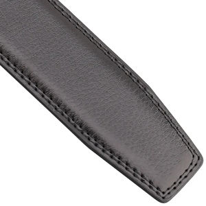 Cinturón de piel auténtica de vaca negra con logotipo personalizado popular para hombre con hebilla de acero estilo informal - Product Image 6