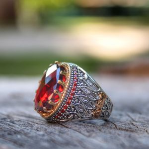 Anillo de cristal puro Real hecho a mano Turquía lujo moda estilo Vintage nuevo - Product Image 1