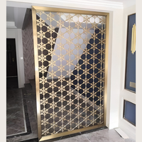 Paravents de luxe au design moderne, personnalisables, en acier inoxydable, avec fonction coulissante, thème artistique, panneaux élégants découpés au laser pour l'ensembles haut de gamme