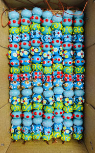 Artisan <b>Craft</b> Lamp Work Glass <b>Beads</b> 16mm Round Multi Colors for Jewelry Making and Decoration - Product Image 4