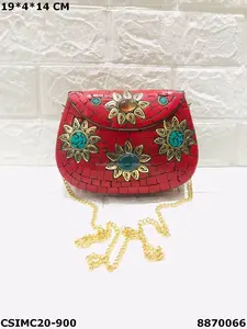 Nouveauté 2025, sac à main pour jeunes dames, sac à main en métal matelassé, patchwork, pochette à chaîne design, pochette pour femmes - Product Image 4