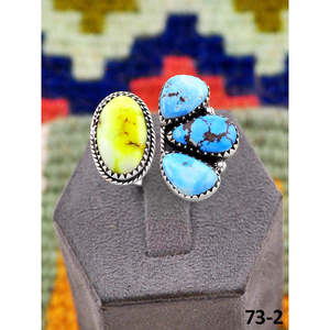 Southwest Handmade <b>Adjustable</b> <b>Ring</b> with Palomino Golden Hills & Sterling Silver Turquoise Bezel Setting for Gift - Product Image 4