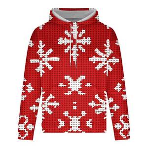 Sweatshirts de Noël pour hommes 2025 – Nouveaux sweats à capuche tendance à manches longues imprimés flocons de neige pour Noël, grandes tailles - Product Image 4