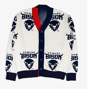 Howard Bison Sweater Unisex Custom Knit Pullover con bordado HBCU Logo Patrón sólido Transpirable para invierno - Product Image 1