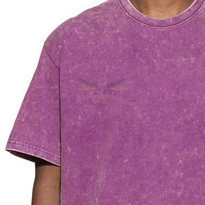Ropa de moda de talla grande para hombre, camisetas de lavado ácido, camisetas de lavado ácido de cuello redondo de alta calidad - Product Image 5