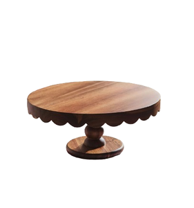 Support à gâteau en bois à un étage, dessus arrondi, pour la présentation de gâteaux, usage décoratif, vente en gros - Product Image 3