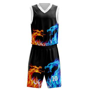 Uniformes de basket-ball à sublimation en conception personnalisée, ensembles de deux pièces pour adultes, entièrement à sublimation, pour équipe de basket-ball - Product Image 1