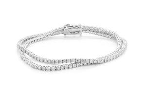 4.75CTW Bracelet de mariage ajustable en moissanite or jaune 18 carats Bijoux pour femmes Bracelet de tennis à deux rangs en diamant - Product Image 6