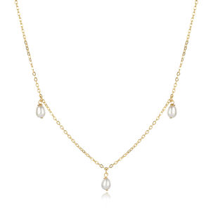 Dainty Pearl Design Handcrafted Charm <b>Necklace</b> Engagement Wedding Party Turkish <b>Handmade</b> 925 Sterling <b>Silver</b> Jewelry - Product Image 1