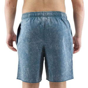 Personnalisé dégradé Vintage français éponge lavage à l'acide Shorts pour hommes été lourd coton Streetwear cordon décontracté solide été - Product Image 3