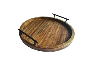 Bandeja de madera vintage Bandeja de madera hecha a mano - Product Image 4