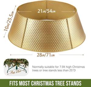 Collar de árbol de metal para árbol de Navidad estilo rústico moderno decorativo duradero base redonda cubierta decoración festiva - Product Image 5