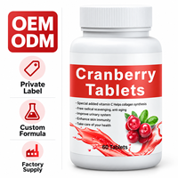 Comprimés de canneberge OEM ODM avec vitamine C, antioxydant, soutien pour la peau et les cheveux, complément alimentaire à base de plantes, 60 comprimés