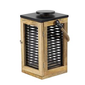 Linterna de madera de forma cuadrada Portavelas hecho a mano de calidad superior Linterna de madera al por mayor de lujo de alta calidad - Product Image 1