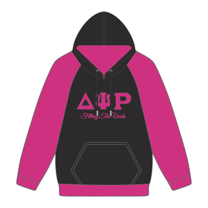 Pull à capuche à manches raglan Delta Psi Rho Sorority Noir 80 Coton Remplir les vides Greek Life Casual Wear Hoodies - Product Image 2