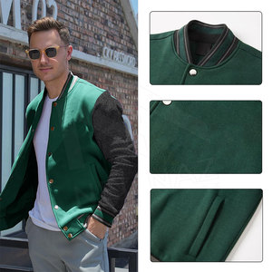 Veste universitaire d'hiver personnalisée OEM pour hommes, nouvelle mode, style de rue avec col montant, fabriquée au Pakistan - Product Image 5