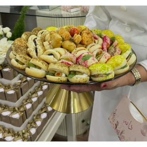 Cuenco para servir Chocolate de Metal Dorado de la mejor calidad hecho a mano moderno para Hotel restaurante Catering plato de postre dulce a la venta - Product Image 5