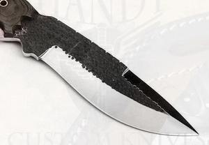 Cuchillo desollador de acero al carbono hecho a mano personalizado con mango de madera Pakka y Funda de cuero compatible con OEM - Product Image 5