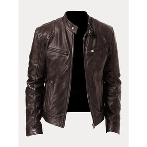 Chaqueta de cuero de motorista de mejor diseño para hombres Chaqueta de cuero de oveja personalizada para hombres Chaqueta de cuero acolchada para hombres - Product Image 3