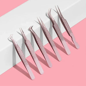 Pince à épiler professionnelle en acier inoxydable noir mat, anti-magnétique, poignée confortable, pointe lisse - Application de haute qualité - Product Image 1