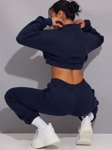 Ropa de calle de alta calidad, pantalones de chándal con capucha, conjuntos de ropa deportiva de dos piezas para mujer, chándal deportivo de cintura alta para correr - Product Image 3