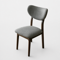 Chaise de salle à manger nordique en bois massif avec dossier rembourré en cuir, chaise moderne minimaliste pour la maison, le restaurant et le salon