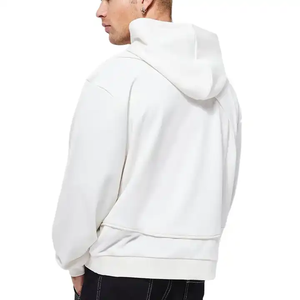 Sudadera con capucha en blanco de diseño personalizado de alta calidad, sudaderas con capucha de retazos de algodón 100%, sudaderas con capucha sin cuerdas para hombres - Product Image 2