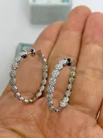Pendientes Colgantes de Oro Amarillo de 14K con Diamantes Simulados Tishya Vintage para Mujer, Corte Redondo