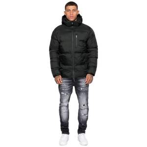 Veste matelassée en toile personnalisée pour hommes, manteau d'hiver chaud et coupe-vent à capuche et à manches longues, vêtements d'extérieur respirants, prix de gros - Product Image 2