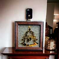 Peru Pyrite Chips Cuadrado Árbol de Navidad Marco DE FOTOS Decoración del hogar Artesanía Suministros de arte
