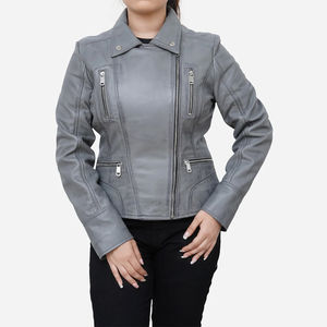 Veste en cuir de veau pour femme de haute qualité, mode d'hiver, 100% cuir véritable, tricotée, respirante, couleurs personnalisables, logo, laine peignée - Product Image 1