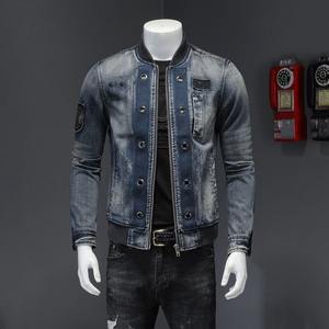 Veste en jean unie pour homme Vestes Haute qualité Nouvelle veste en jean personnalisée pour homme en vente - Product Image 3