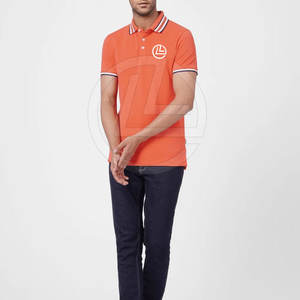 Algodón clásico para hombre para camiseta de polo con mangas cortas y tapeta de botón de cuello acanalado para ropa informal - Product Image 5