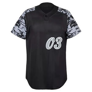 Camiseta de béisbol personalizada y conjunto de pantalones cortos Botón de manga corta Equipo Impreso Logo Deportes Jersey Uniforme de béisbol - Product Image 2