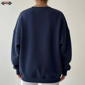 Crew Neck Lined Winter <b>Sweatshirt</b> Wholesale High Quality OEM Pullover Plain Dyed Plush Blank Hoodie <b>White</b> Cotton Custom - Product Image 5