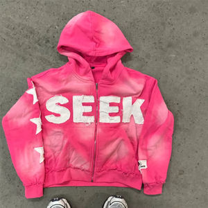 Sudadera con capucha con cremallera completa lavada con ácido Vintage de peso pesado personalizada para hombres de alta calidad XXS patrón sólido de algodón de rizo francés de gran tamaño - Product Image 2