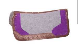 Tapis de selle Western Vardhman de qualité supérieure avec feutre de laine néo-zélandais et design de patch en cuir, vente chaude - Product Image 3