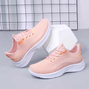 Women's Casual Running <b>Shoes</b> 2026 New Soft Sole Flying Woven Sports Lace-Up Plaid Colorblock Comfortable - Product Image 3