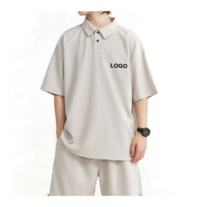 Ensemble de survêtement décontracté en polyester personnalisé pour homme, avec pantalon et t-shirt à fermeture éclair, unisexe, respirant, en coton - Product Image 1