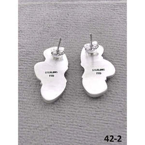 Boucles d'oreilles clous artisanales en argent sterling et turquoise, serties à la main, style Southwest - Product Image 3