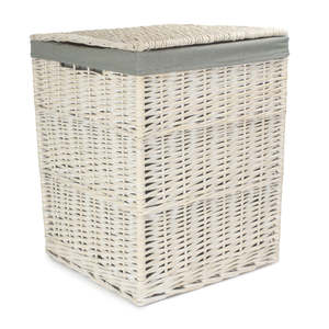 ตะกร้าผ้าซักสีขาวทรงสี่เหลี่ยมมีซับเสจสีเทาทนทาน - Product Image 2