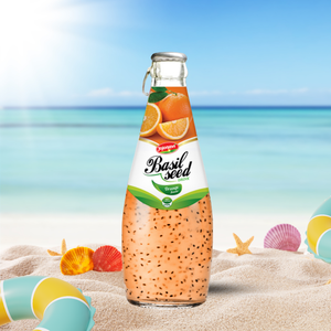 น้ำดื่มเมล็ดโหระพาขวดแก้ว290มล. กลิ่นส้มแบรนด์ jojonavi - Product Image 1