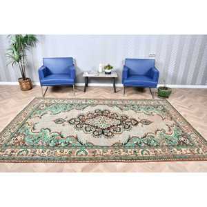 Alfombra, 5.8x9.5 pies, Alfombra Vintage, Alfombra Azul Marroquí de Lana - Product Image 1