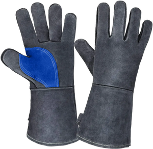 Gants de soudage robustes en cuir de vache de haute qualité Gants de travail de sécurité à l'arc de protection Coton certifié CE Fabriqué au Pakistan - Product Image 3