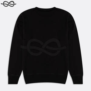 Sudadera con contorno bordado Sudadera Color negro Se adapta a la talla Crewneck Ribbed Cuffs & Hem Sudadera - Product Image 3