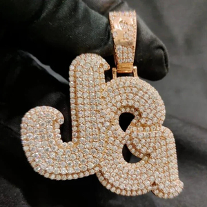 14KT จี้เพชรโมอิสสีทองขาวคุณภาพสูงประดับแร็ปเปอร์ฮิปฮอปสำหรับปาร์ตี้ - Product Image 1