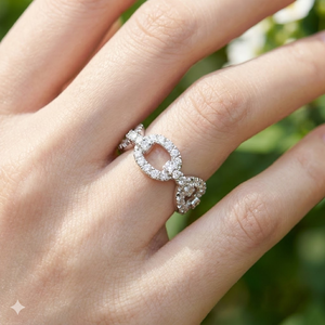 Bague de fiançailles en or blanc massif 18 carats de haute qualité avec diamants véritables, sertie pavé torsadé, style classique, pour anniversaire de mariage - Product Image 3